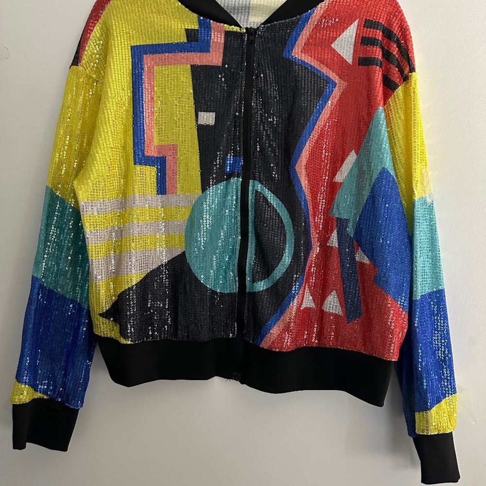 Multi Colored Sequin Baseball Jacket